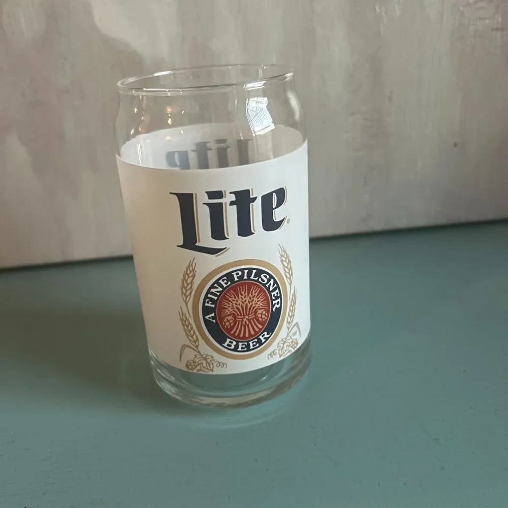 Vintage Miller Lite Can-shaped Pint Glass Beer Home Brewery Pilsner Ale